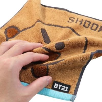 BT21 LINE FRIENDS キャラクター ミニタオル 制菌 ジャガード ハンカチタオル SHOOKY フェイス 丸眞