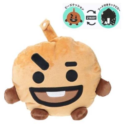 BT21 フード付き ネックピロー トラベルまくら SHOOKY LINE FRIENDS キャラクター