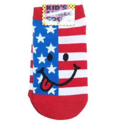 子供用 靴下 キッズ アンクル ソックス USフラッグ スマイル オクタニ 13〜18cm プチプラ ファッション