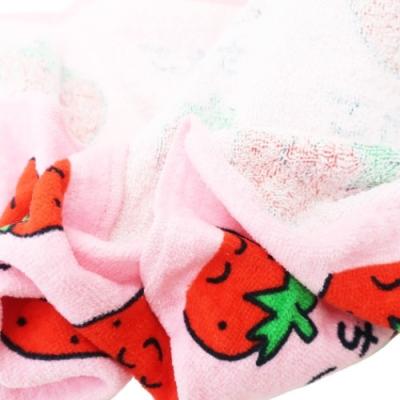 フェイスタオル いちごさん プリント ロングタオル おえかきシリーズ