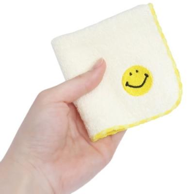 スマイリーフェイス ワンポイント 刺繍 ハンカチタオル Smiley Face ミニタオル キャラクター