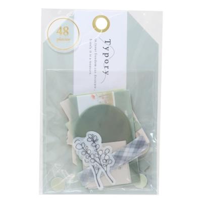 フレークシール タイポリーステッカー グリーン クーリア