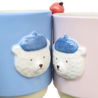 フィギュア付きマグ マグカップ アニマル ベレーベア ブルー サンアート プレゼント ギフト おもしろ雑貨 食器