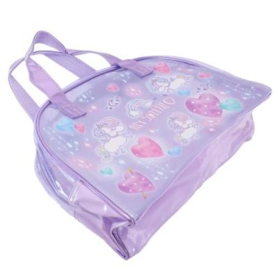 ビニールボストンバッグ ビニールボストンバッグ プールバッグ ユニコーン 粧美堂 海プール レジャーバッグ 女の子