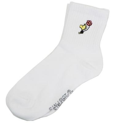 SNOOPY（スヌーピー） 女性用 白 靴下 レディース ワンポイント 刺繍