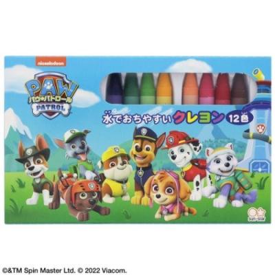 パウパトロール アニメキャラクター 12色 クレヨン 水でおちやすい クレヨン