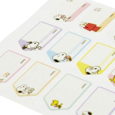 スヌーピー キャラクター タグに貼れる なまえシール ネームラベルシール 2022年新入学 ピーナッツ グッズ