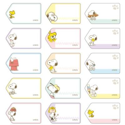 スヌーピー キャラクター タグに貼れる なまえシール ネームラベルシール 2022年新入学 ピーナッツ グッズ