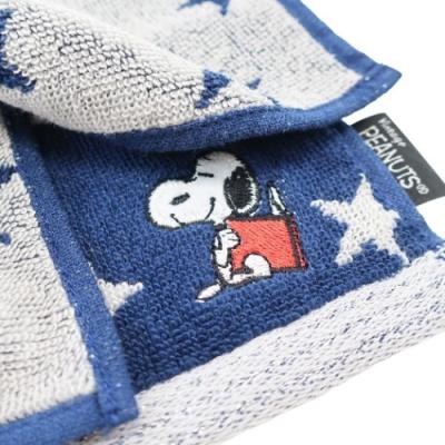 スヌーピー スマート ハンカチタオル ミニタオル ネイビー キャラクター ピーナッツ スター柄 日本