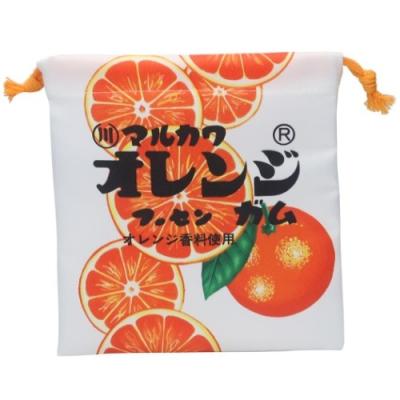 開店記念セール マルカワオレンジガム おやつパッケージ キャラクター 巾着袋 フラット きんちゃくポーチ ティーズファクトリー お気に入り
