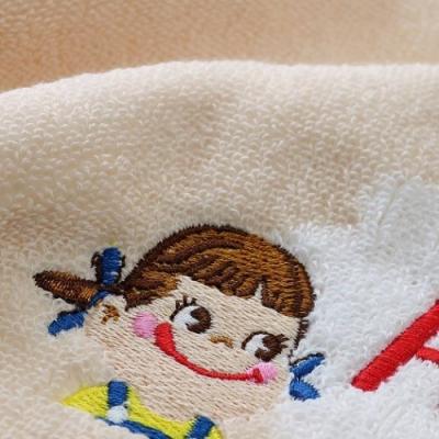 不二家のペコちゃん ミニタオル ジャガード イニシャル ハンカチタオル アルファベットA ティーズファクトリー プレゼント