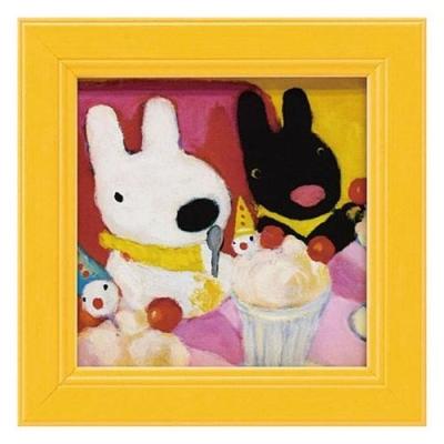 フレンチ アート ミニ アート フレーム リサとガスパール ピエロのパフェ お祝い ギフト