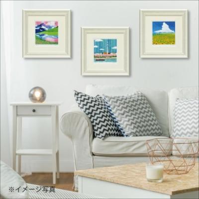 額付き 版画 スイスアルプスのユングフラウとアレッチ はりたつお  ジグレー　版画 ギフト