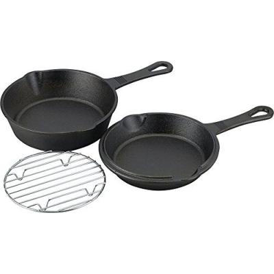 最新情報 6個セット 業務用 鉄スキレットコンボセット 調理器具セット 3点セット 業務用 15cm Ih対応 燻製用アミ レシピ付き へビーズ Tp 鍋 フライパン