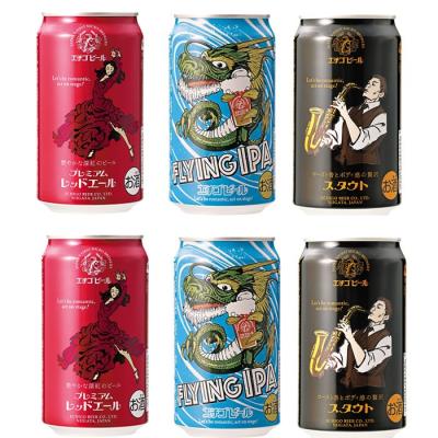 お中元 夏ギフト クラフトビール 地ビール エチゴビール ゴールドセレクション 3種類 350ml 6本 レッドエール スタウト FLYING IPA