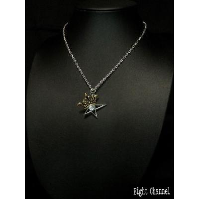 ネックレス 星 王冠 クラウン ゴールド ブラック オニキス Rock