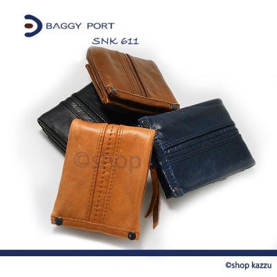 BAGGY PORT 二つ折り財布 メンズ 牛革 ワックスレザー