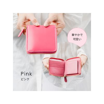 ふるさと納税 二つ折り財布 本革 レディース PINK｜二つ折り 岐阜県大垣市