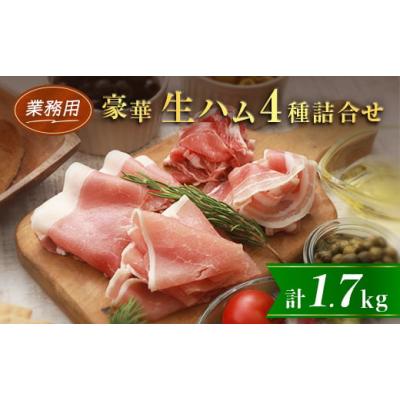 ふるさと納税 肉 ハム 北海道 安平町  業務用 豪華生ハム詰合せ　計1.7kg_ 北海道産 肩ロース パンチェッタ セット おつまみ サラダ パーティー 家飲み 冷凍 …