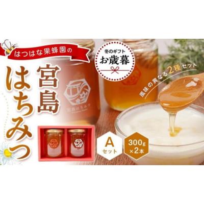ふるさと納税 加工品等 はちみつ 広島県 廿日市市  お歳暮ギフト／熨斗付 はつはな果蜂園の宮島はちみつセット A
