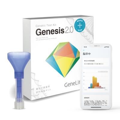 「ジーンライフ / GeneLife：Genesis2.0 Plus] 約360項目の総合遺伝子検査キット / 遺伝子型ダイエット 体質リスク 肌老化 筋肉タイプ 祖先ルーツ 爆買