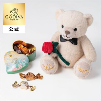 ホワイトデー 2026 チョコレート ゴディバ公式（GODIVA）ゴディバ アーリースプリング ベア＆G キューブ アソートメント ミニハート缶（5粒入）（プレゼント）