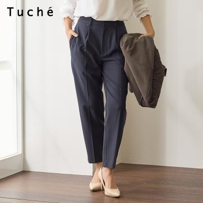 グンゼ 裏起毛 テーパードパンツ レディース ウエストゴム 秋 冬 イージーパンツ 前あき ポケットあり 暖かい あったか 美脚 Tuche トゥシェ GUNZE  M-L TZW71K