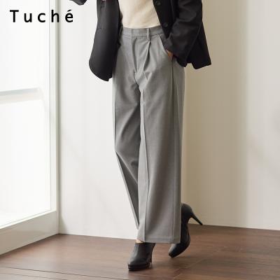 グンゼ 裏起毛 ワイドパンツ レディース ウエストゴム 秋 冬 イージーパンツ 前あき ポケットあり 暖かい あったか 美脚 Tuche トゥシェ GUNZE  M-L TZW72K