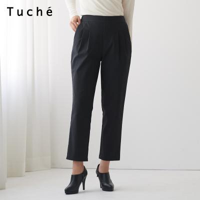 グンゼ 裏起毛 ストレートパンツ レーヨン 秋 冬 レディース あったか 美脚 ストレッチ ウエストゴム Tuche トゥシェ GUNZE S M L LL TZY99K