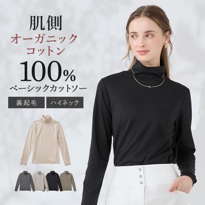グンゼ キレイラボ ハイネック 長袖 トップス レディース カットソー コットン 裏起毛 保温 KB5245P