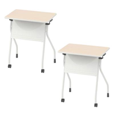 アイリスチトセ 研修デスク キャスター付き ナチュラル 1台 ASDM-72-WW BT405 1箱(2台入) オリジナル