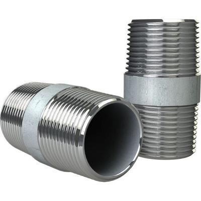 尾川パイプ SUS304 TP-A 規格両長ニップル 15A-100L c1-m3-0-s1-size15-100 1個（直送品）