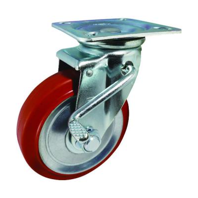 ヨドノ プレス製自在金具ブレーキ付赤ゴム車 200φ RWJB200 1個 835-3183（直送品）