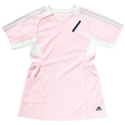 adidas レディスチュニック丈スクラブ ピンク L SMS001-13 1枚　スクラブ（直送品）