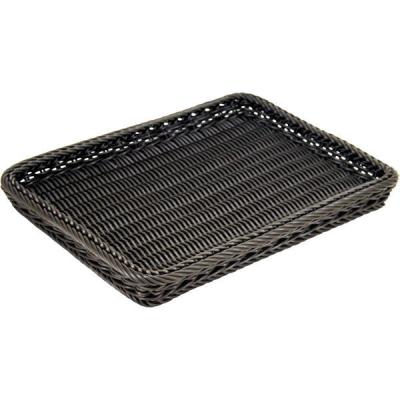 よし与工房 ニュープラタンバスケット 角浅型(黒) PP-430-KK 1個（直送品）
