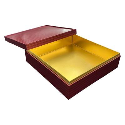 九州パール紙工 紙 重箱 8寸1段本体蓋 朱(10セット)おせち重箱 仕切は別売り 00W005291-2 1袋(10個セット)（直送品）