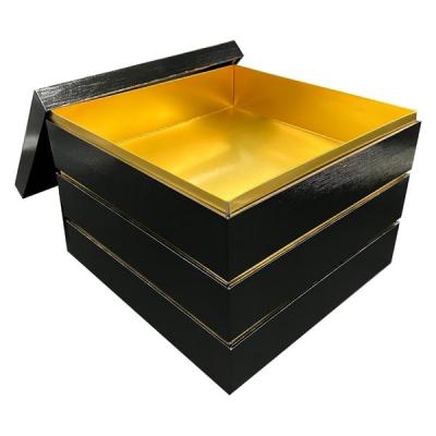 九州パール紙工 紙 重箱 8寸3段本体蓋 黒(10セット)おせち重箱 仕切は別売り 00W005293-1 1袋(10個セット)（直送品）