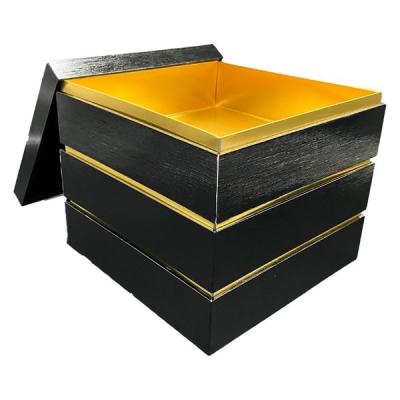 九州パール紙工 紙 重箱 7寸3段本体蓋 黒(10セット)おせち重箱 仕切は別売り 00W005333-1 1袋(10個セット)（直送品）