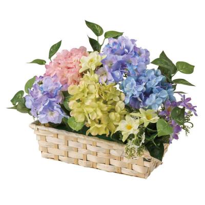 【軒先渡し】ストア・エキスプレス あじさい造花バスケット幅37cm 8186-384 1個（直送品）