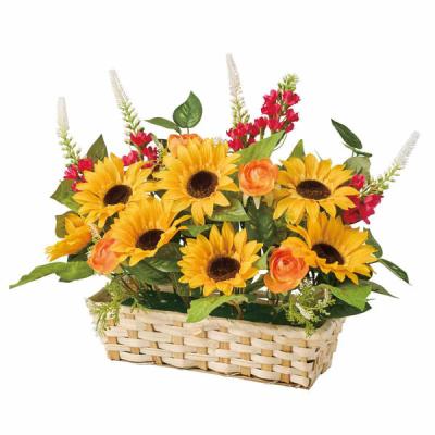 【軒先渡し】ストア・エキスプレス ミックスひまわり造花バスケット 8186-394 1個（直送品）