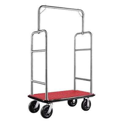 エルブレイン ハンガーラックカート シルバー バゲジカート 台車 赤カーペット LB24054 1台（直送品）