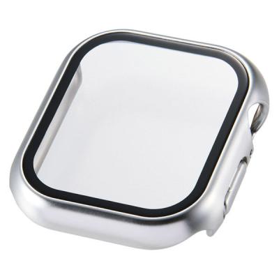 アップルウォッチ 42mm フルカバー 10H メタリック 耐衝撃PCフレーム シルバー AW-25BFCGPSV エレコム 1個（直送品）