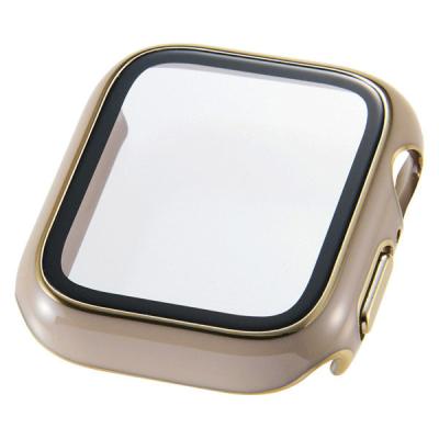 アップルウォッチ 40mm フルカバー メタリックライン 耐衝撃PCフレーム グレージュ AW-25EFCGJGB エレコム 1個（直送品）