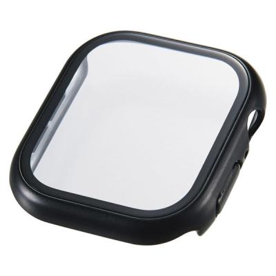 アップルウォッチ 46mm フルカバー 10H メタリック 耐衝撃PCフレーム ブラック AW-25AFCGPBK エレコム 1個（直送品）