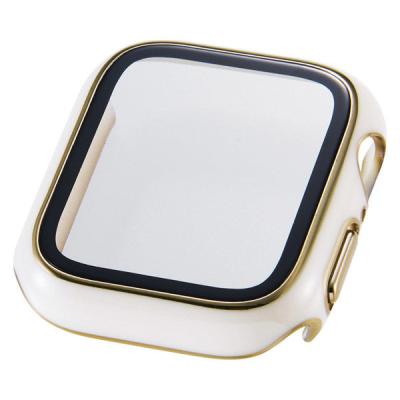 アップルウォッチ 40mm フルカバー メタリックライン 耐衝撃PCフレーム ホワイト AW-25EFCGJWH エレコム 1個（直送品）