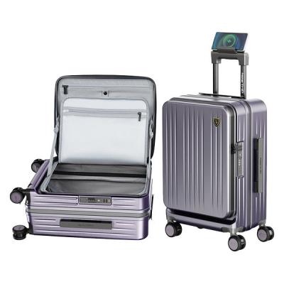 New Trip スーツケース フロントオープン・拡張・ストッパー付き【NT-XB0501】 NT-XB0501 ダークパープル L 1台（直送品）
