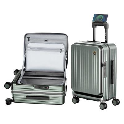スーツケース フロントオープン・拡張・ストッパー付き【NT-XB0501】 NT-XB0501 ミッドナイトグリーン L 1台（直送品）