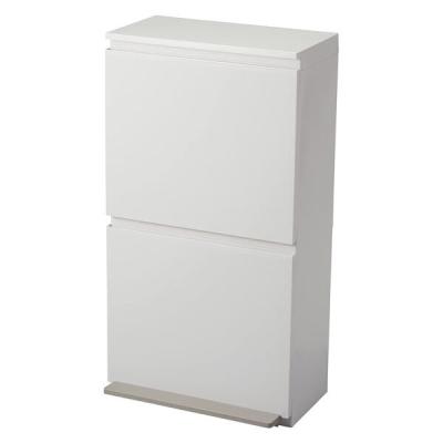 アスベル 分別ペダル2段ワイド 40L ホワイト 1個（直送品）