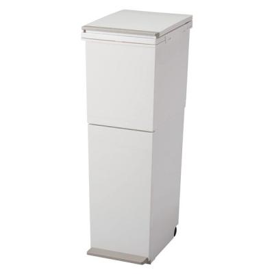 アスベル 分別ペダル2段スリム 38L ホワイト 1個（直送品）