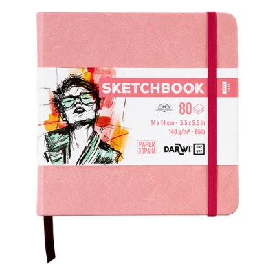画材/スケッチブック クレールフォンテーヌ Darwi For You スケッチブック 14x14cm 正方形 ピンク 1冊（直送品）